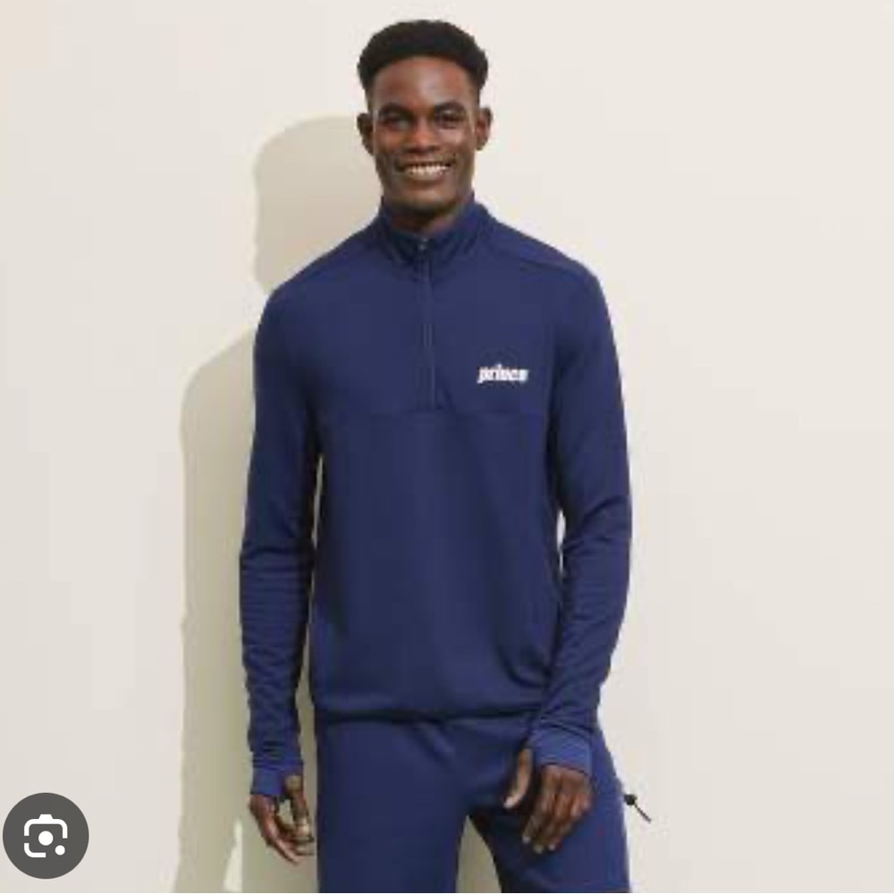 NWT Full set! Prince Men’s Ponte 1/4 Zip Pullover and Slim Pants - Navy Blue L